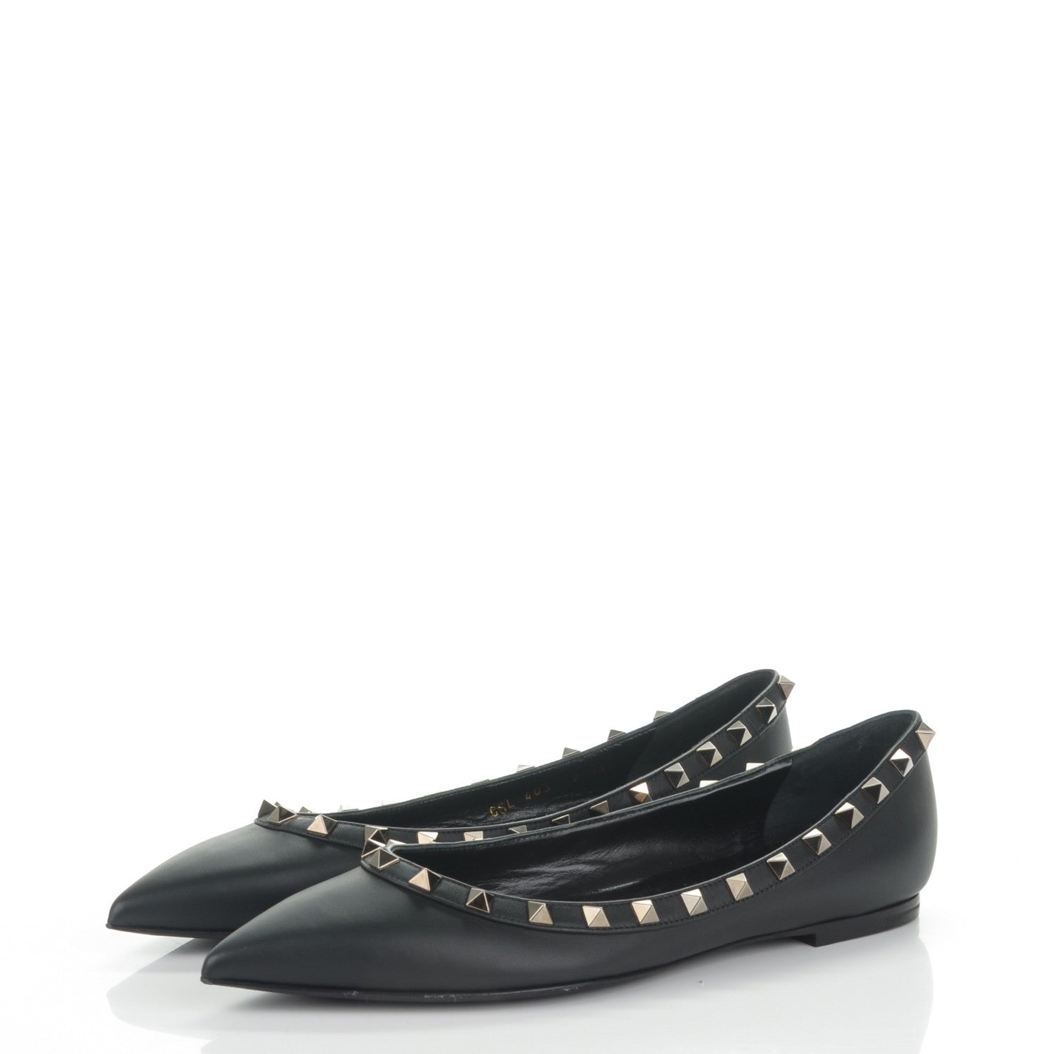 Valentino Garavani Nappa Rockstud Ballerina Flats 38.5 Black 3 of 8