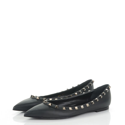 Valentino Garavani Nappa Rockstud Ballerina Flats 38.5 Black 3 of 8