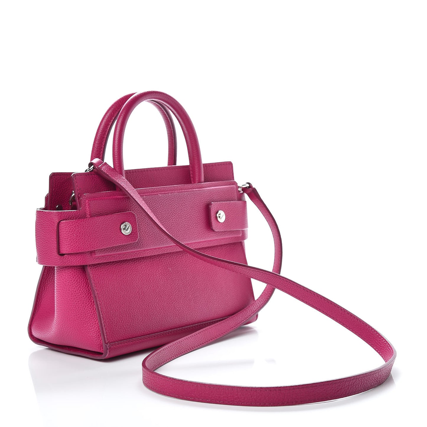 Grained Calfskin Mini Horizon Satchel Fushia