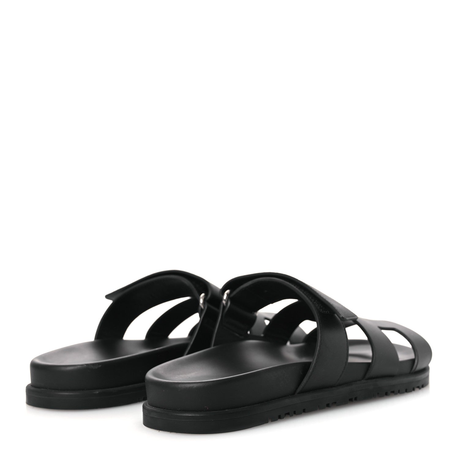 Hermes Calfskin Womens Chypre Sandals 38 Black 5 of 13