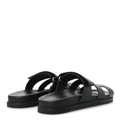 Hermes Calfskin Womens Chypre Sandals 38 Black 5 of 13