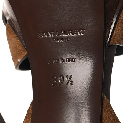 Saint Laurent Suede Tribute 105 Platform Sandals 39.5 Tan 7 of 8