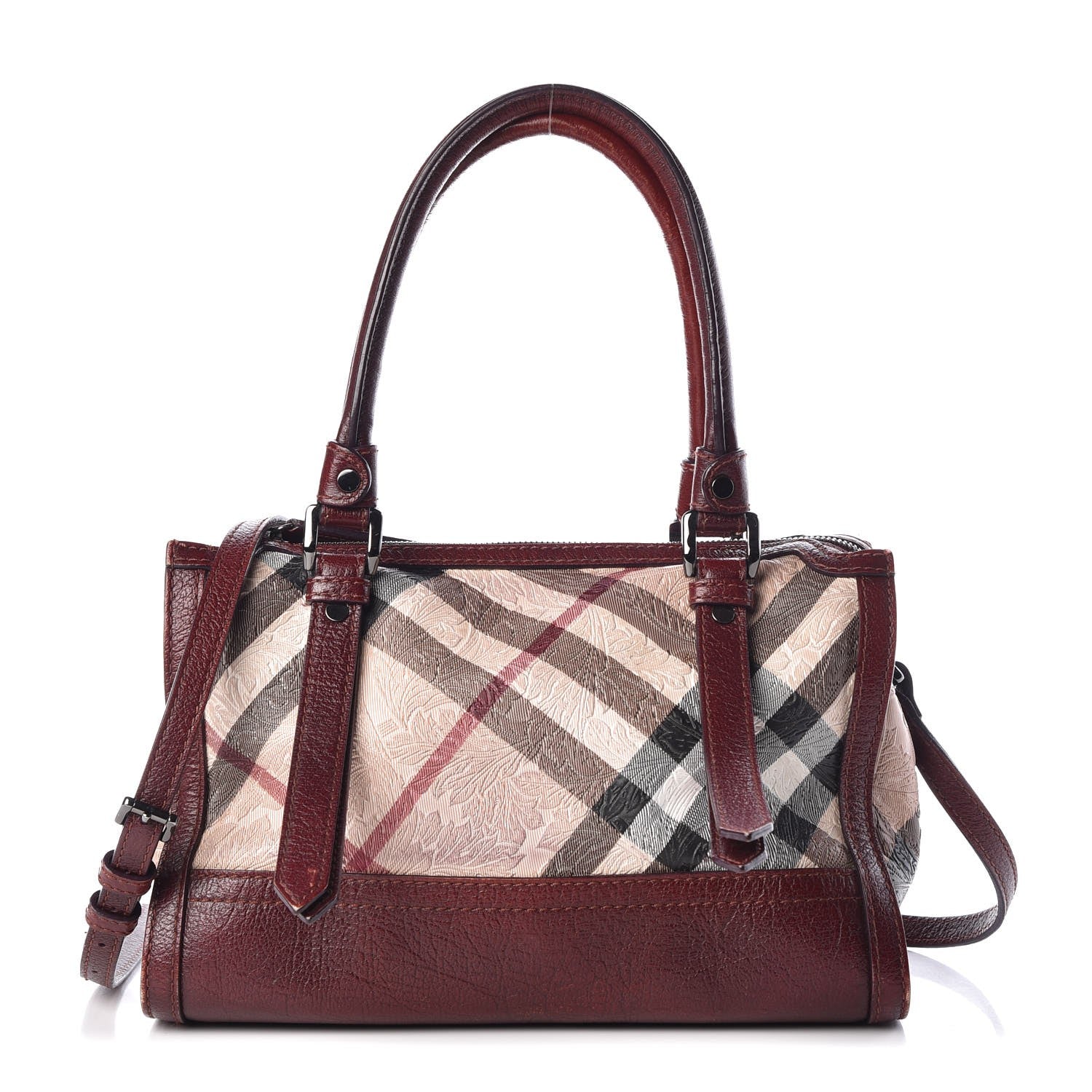 Burberry Nova Check Embossed Convertible Satchel 1 of 12