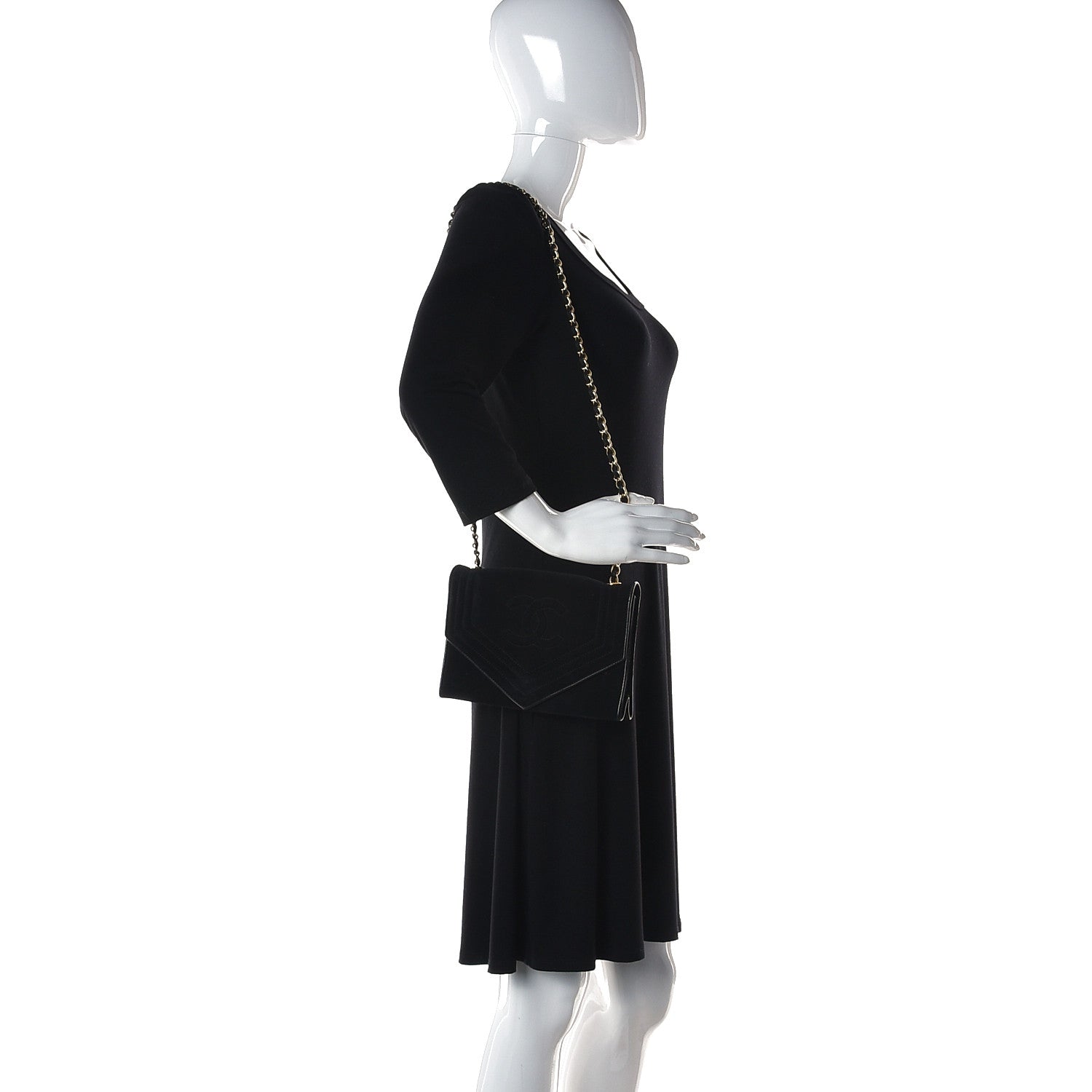Chanel Suede CC Envelope Small Flap Black 2 of 12