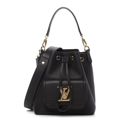 Louis Vuitton Calfskin Lockme Bucket MM Black 1 of 9