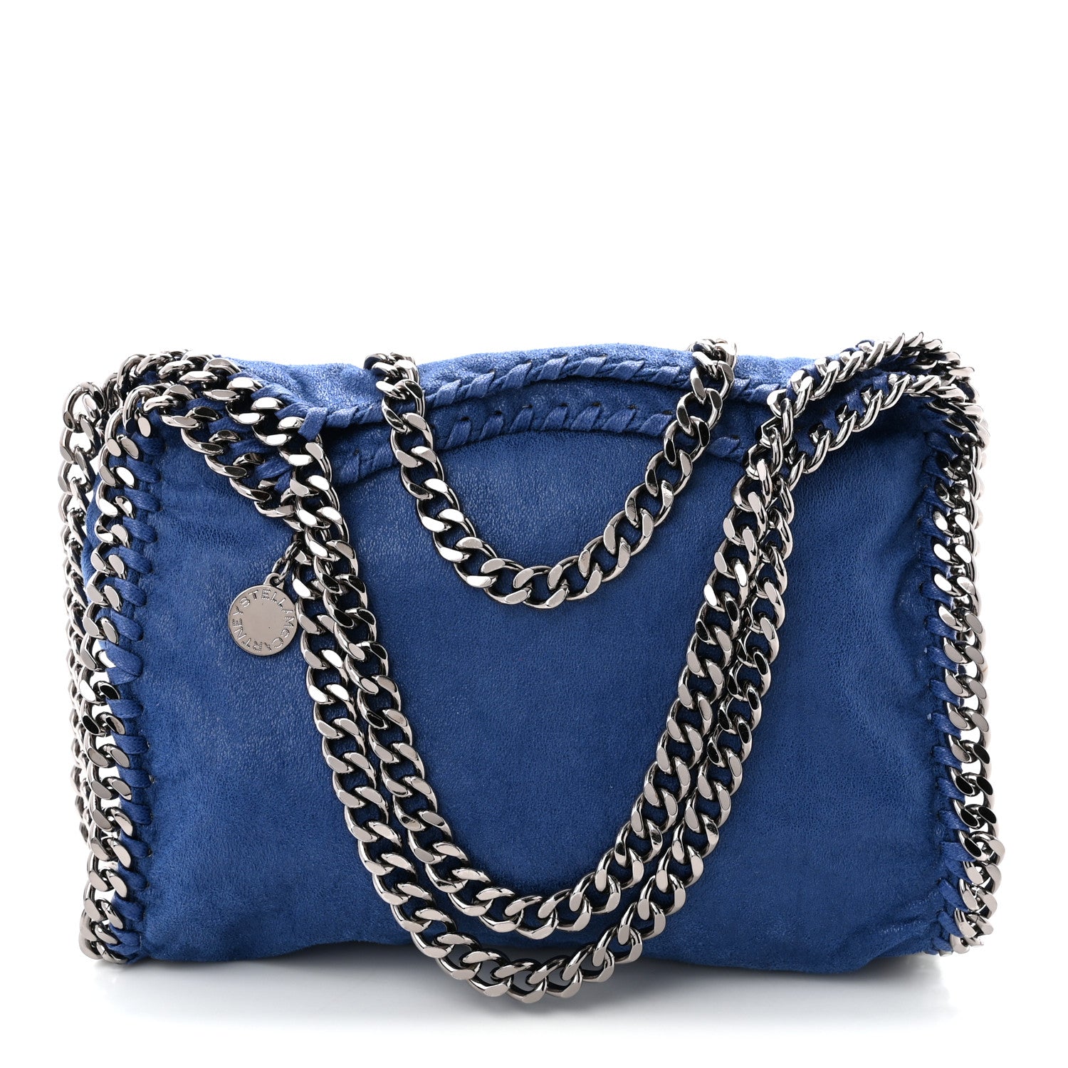Stella McCartney Shaggy Deer Mini Falabella Fold Over Tote Blue 1 of 10