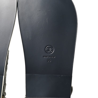 Chanel Velvet Velcro Dad Sandals 36 Grey 8 of 12