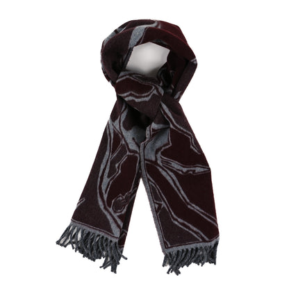Hermes Cashmere La Danse Des Chevaux Muffler Bordeaux 1 of 3