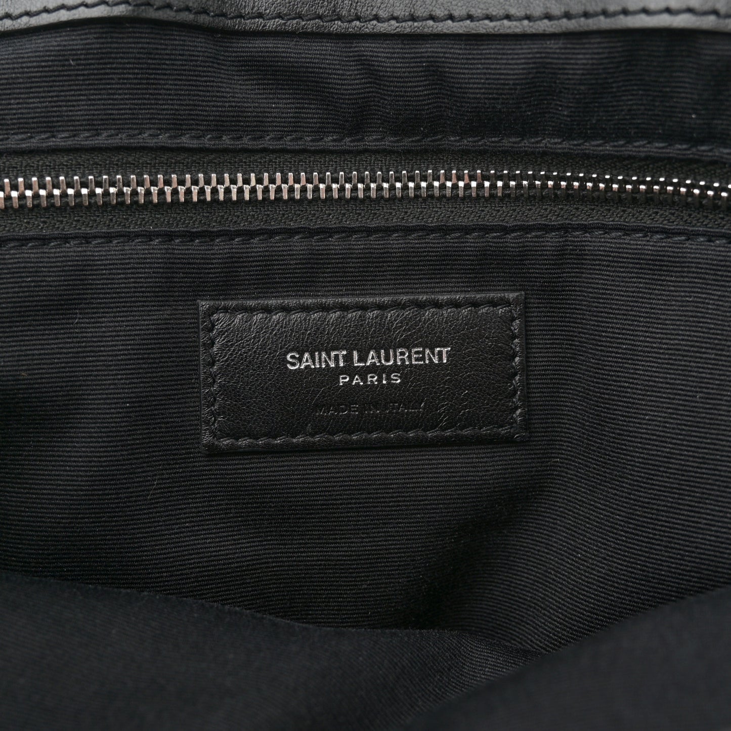 Calfskin Y Quilted Monogram Large Loulou Chain Satchel Black
