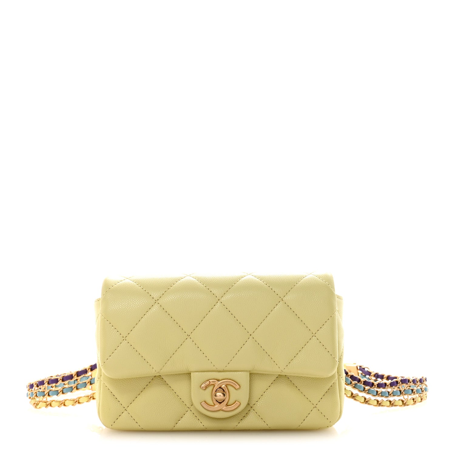 Chanel Shiny Caviar Belt Bag Light Green 1 of 10