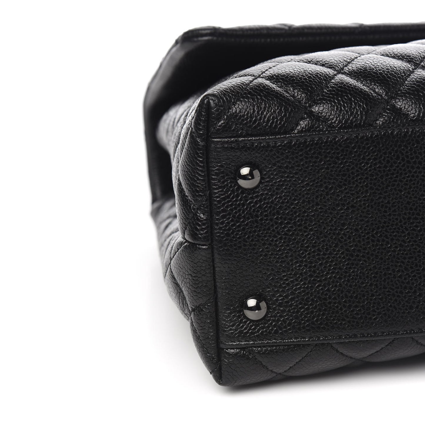 Caviar Quilted Medium Coco Handle Flap So Black