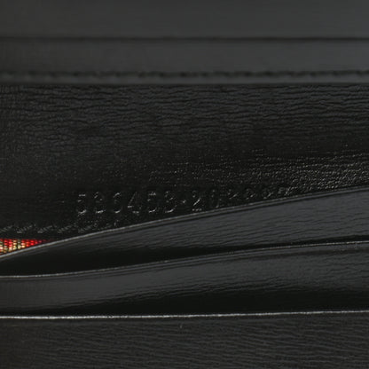 Gucci Calfskin Web Trapuntata GG Marmont Card Case Wallet Black 7 of 11