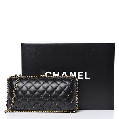 Chanel Lambskin Quilted Chain Around Clutch Black 10 of 10