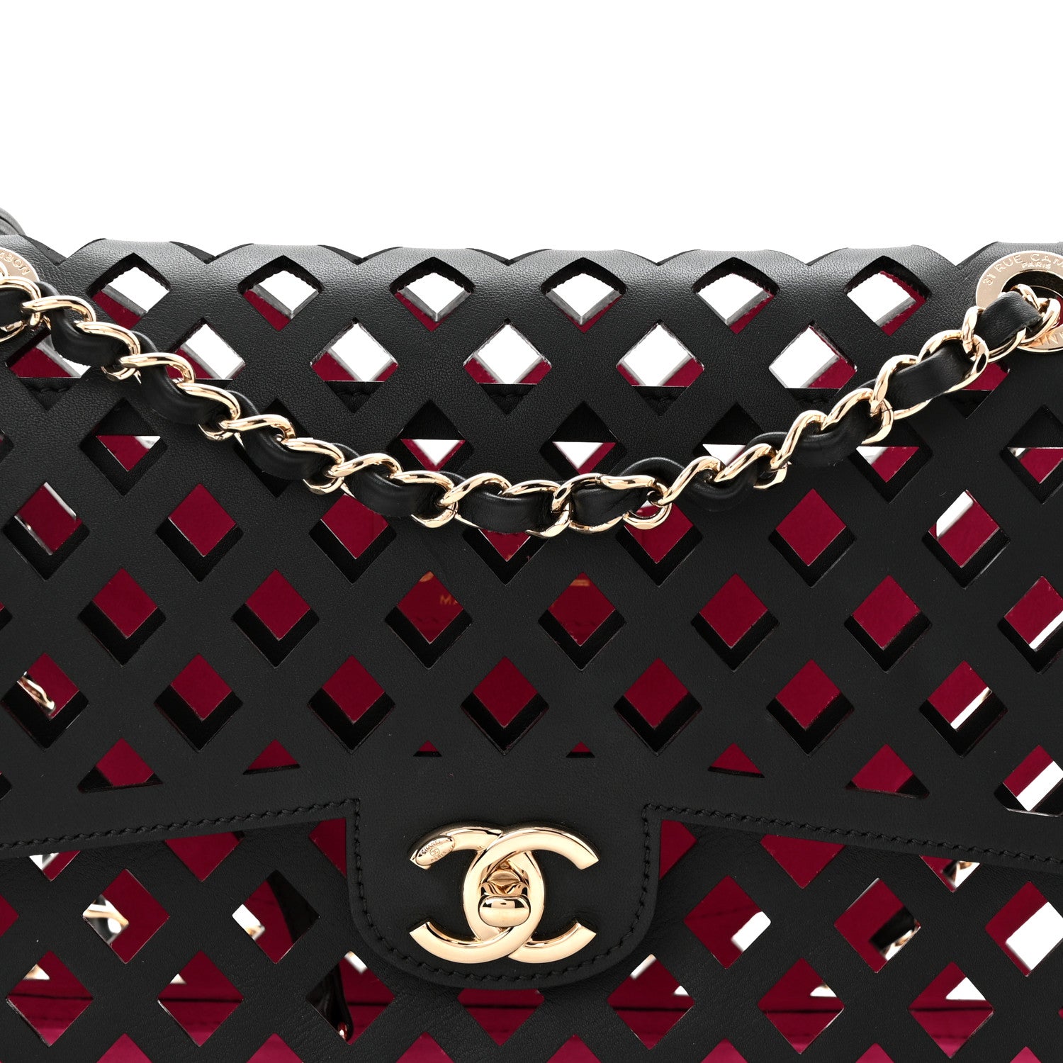 Chanel Lambskin Sea Through Flap Black Multicolor 9 of 11