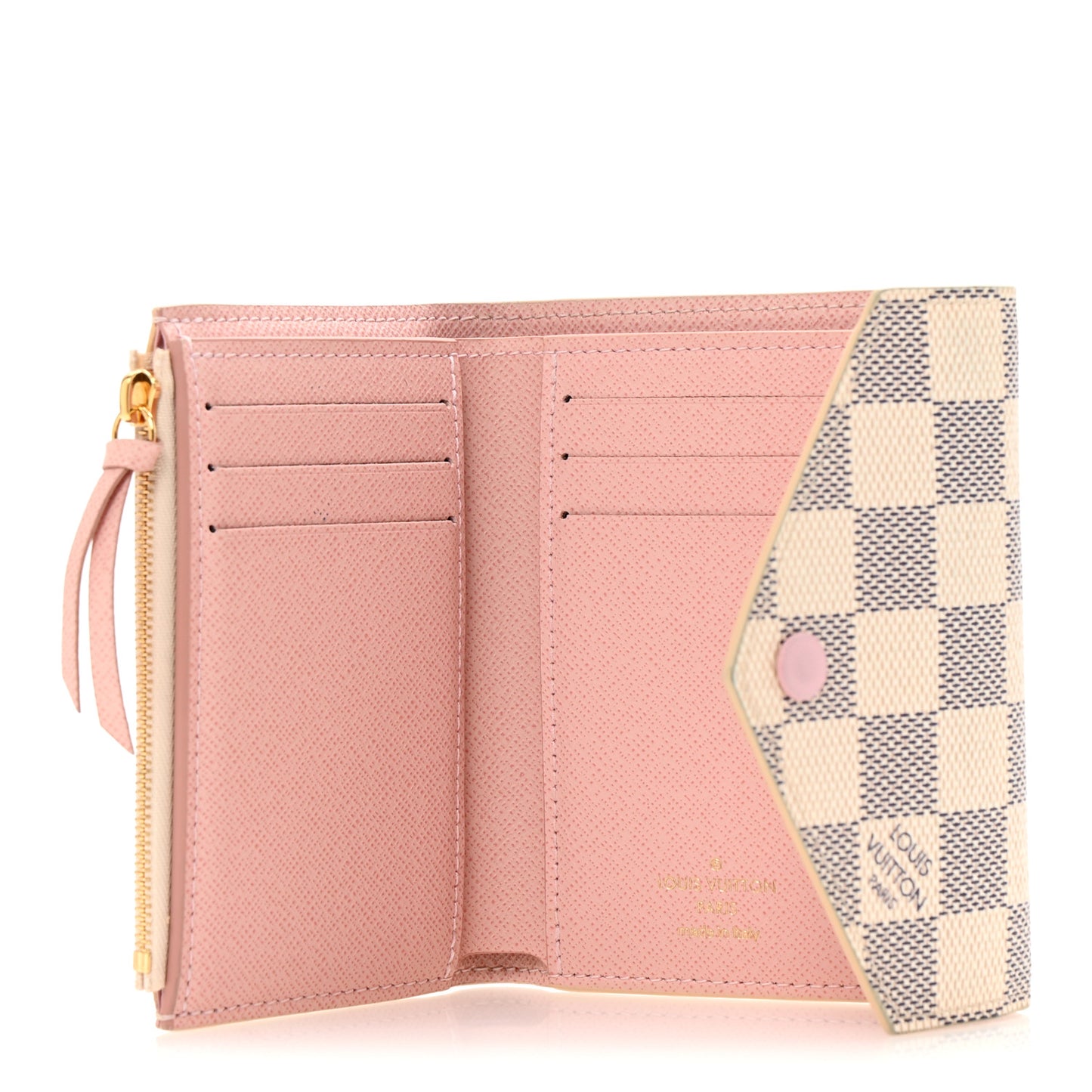 Damier Azur Victorine Wallet Rose Ballerine