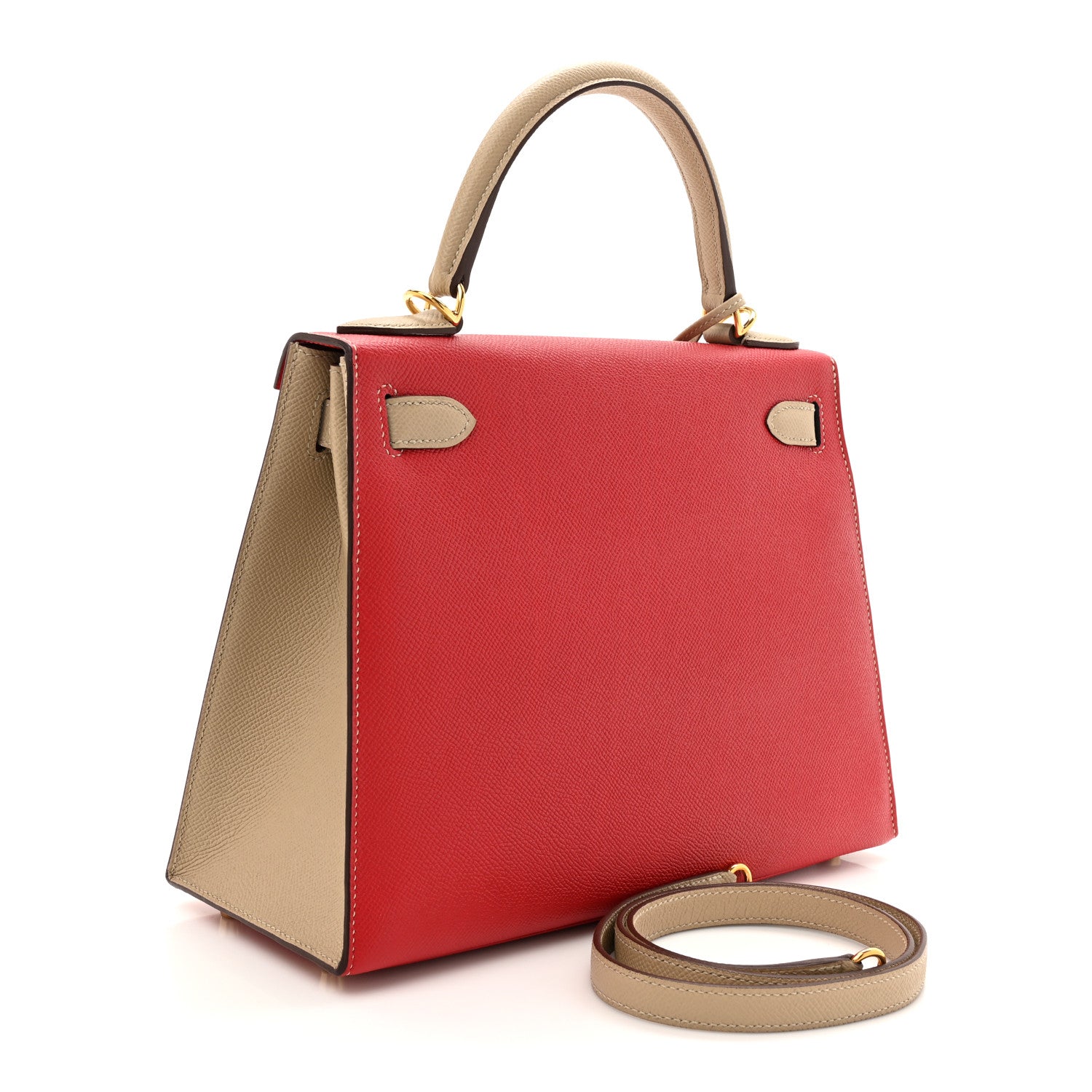 Hermes Epsom Horseshoe Kelly Sellier 28 Rouge Casaque Trench 3 of 10