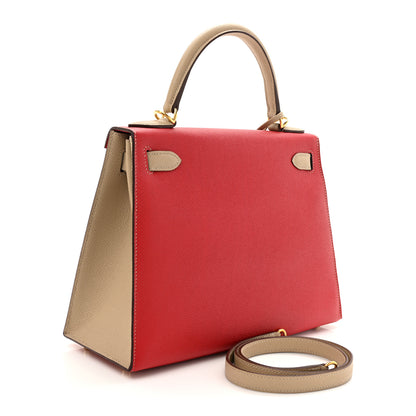 Hermes Epsom Horseshoe Kelly Sellier 28 Rouge Casaque Trench 3 of 10