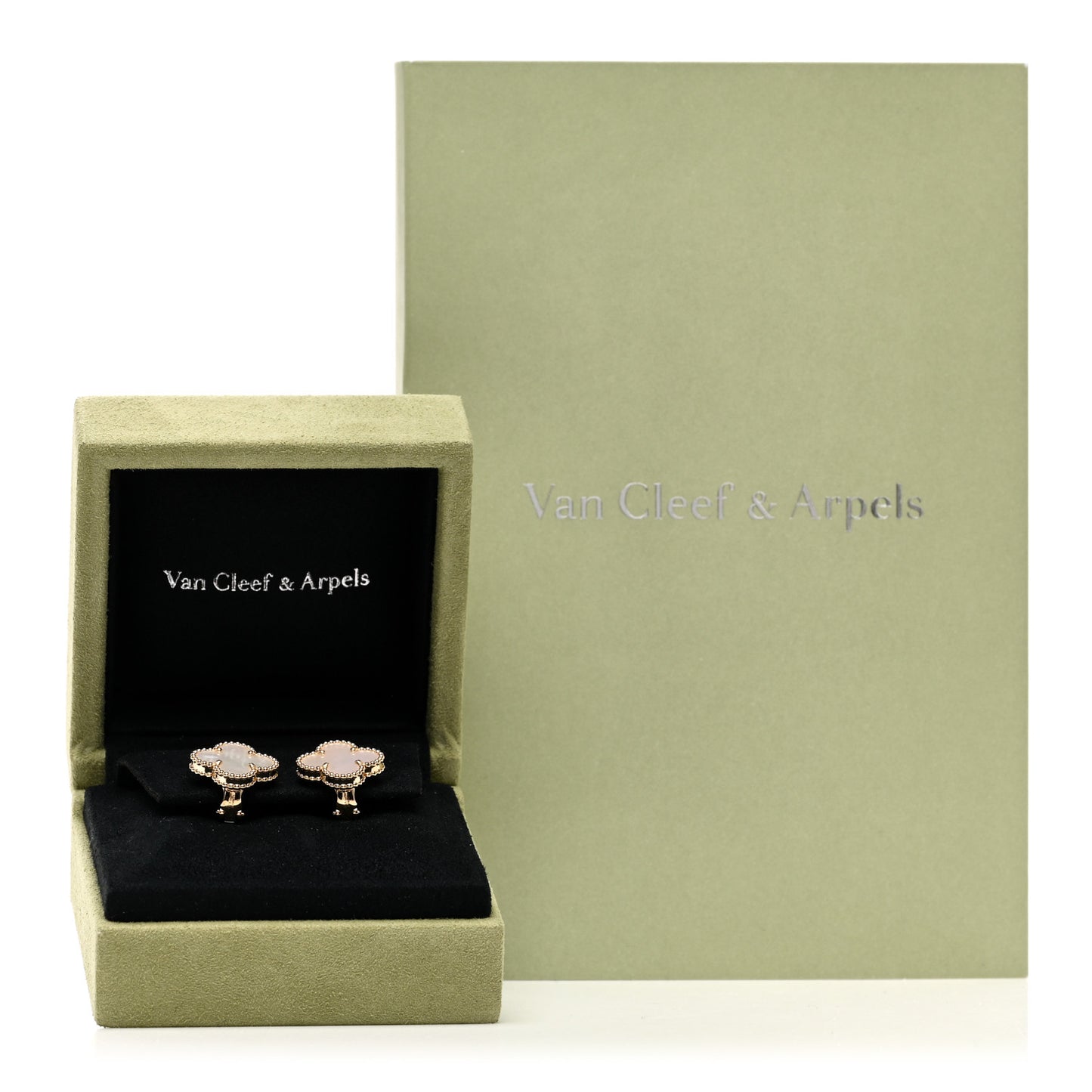 18K Yellow Gold Mother of Pearl Vintage Alhambra Earrings