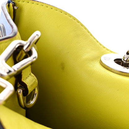 Christian Dior Smooth Calfskin Medium Diorissimo Tote Blue Neon Yellow 13 of 15