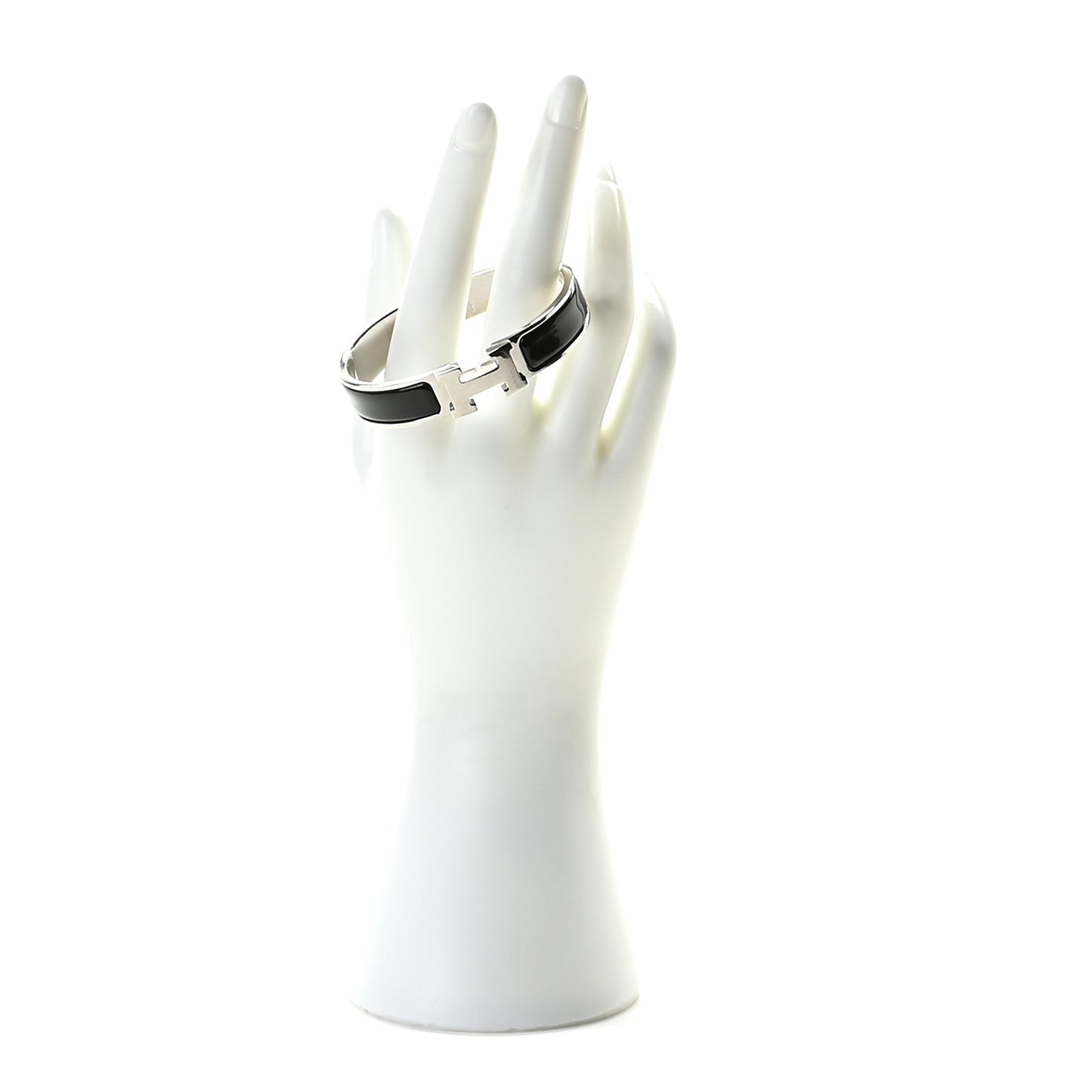 Enamel Narrow Clic Clac H Bracelet PM Black