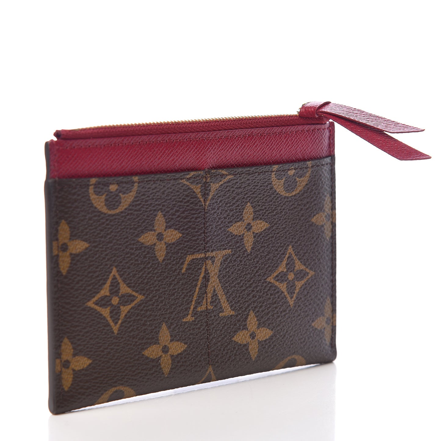 Monogram Zipped Card Holder Fuchsia