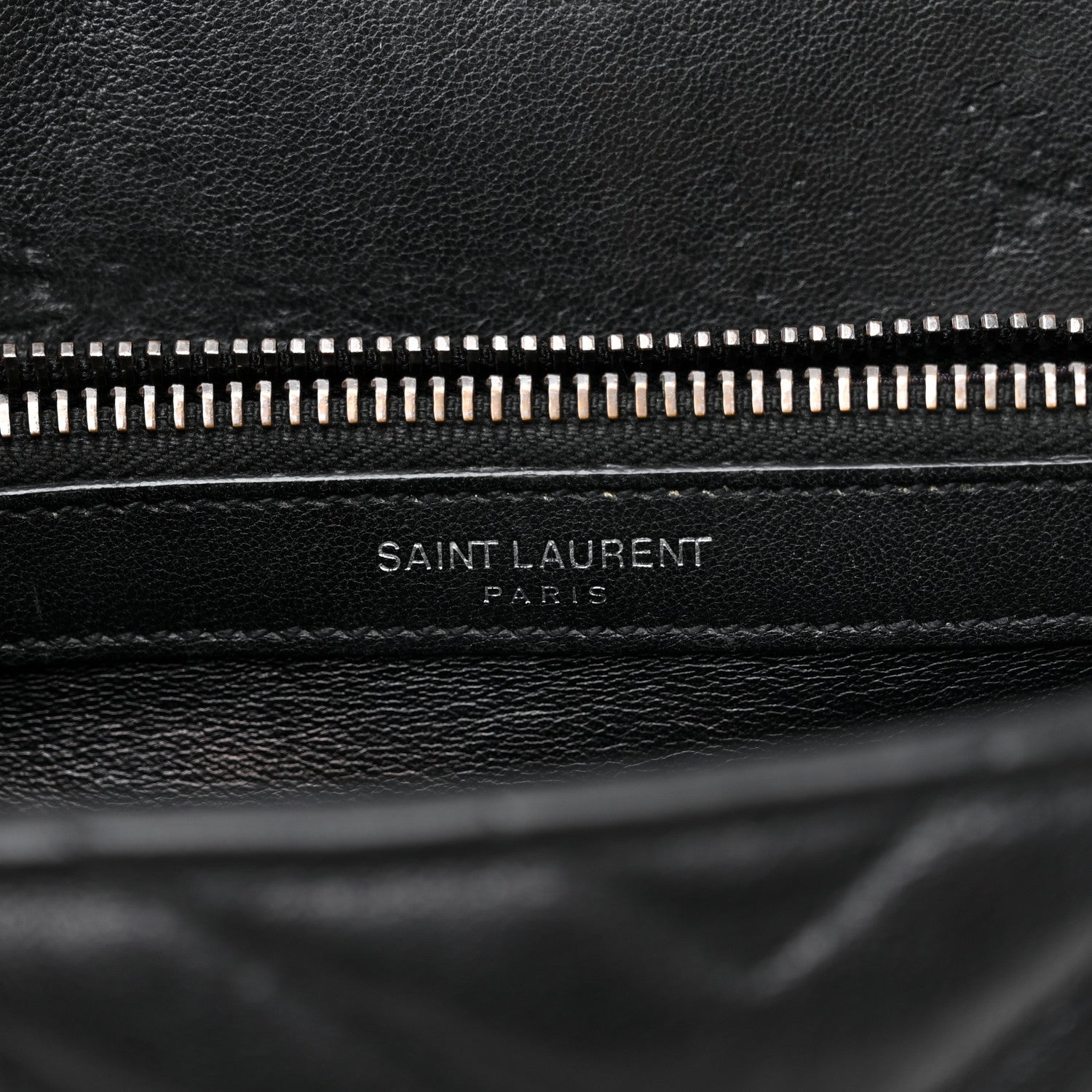 Saint Laurent Sheepskin Matelasse Chevron Monogram Medium College Bag Black 7 of 13