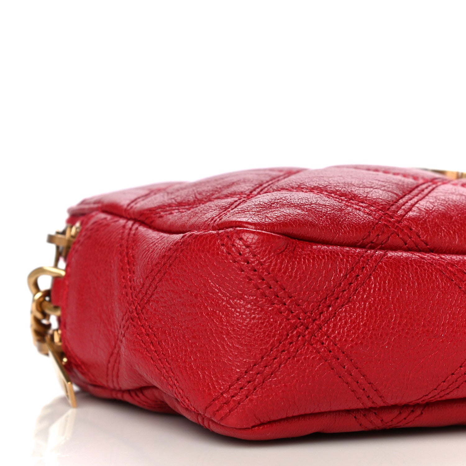 Saint Laurent Grained Lambskin Quilted Mini Becky Double Zip Bag Rouge Eros 9 of 15