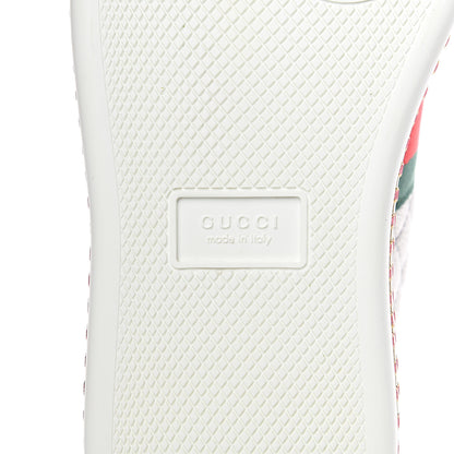 Gucci Laminated Nappa Crystal Web Bee Embroidered Trapuntata Womens Ace Platform Sneakers 40 Argento 7 of 8