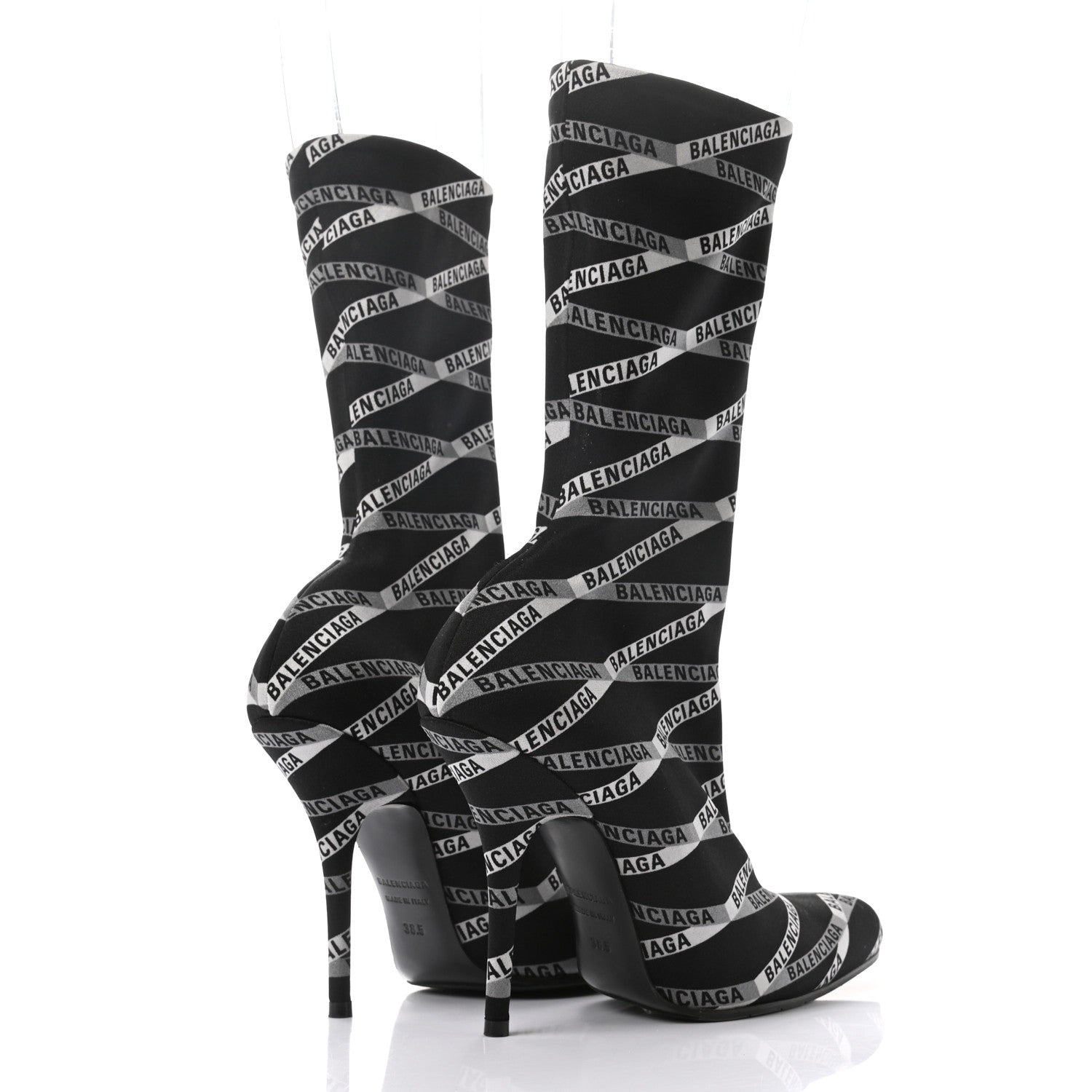 Balenciaga Spandex Losange Monogram 110mm Booties 38.5 Gris Black 4 of 6