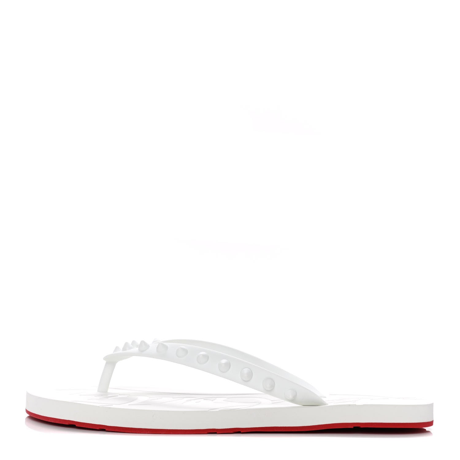 Christian Louboutin Rubber Spike Loubi Donna Flip Flop 39 White 1 of 6