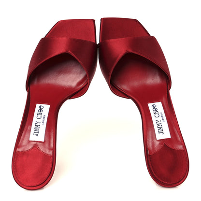 Jimmy Choo Satin Skye 70 Mules 38 Red 2 of 8