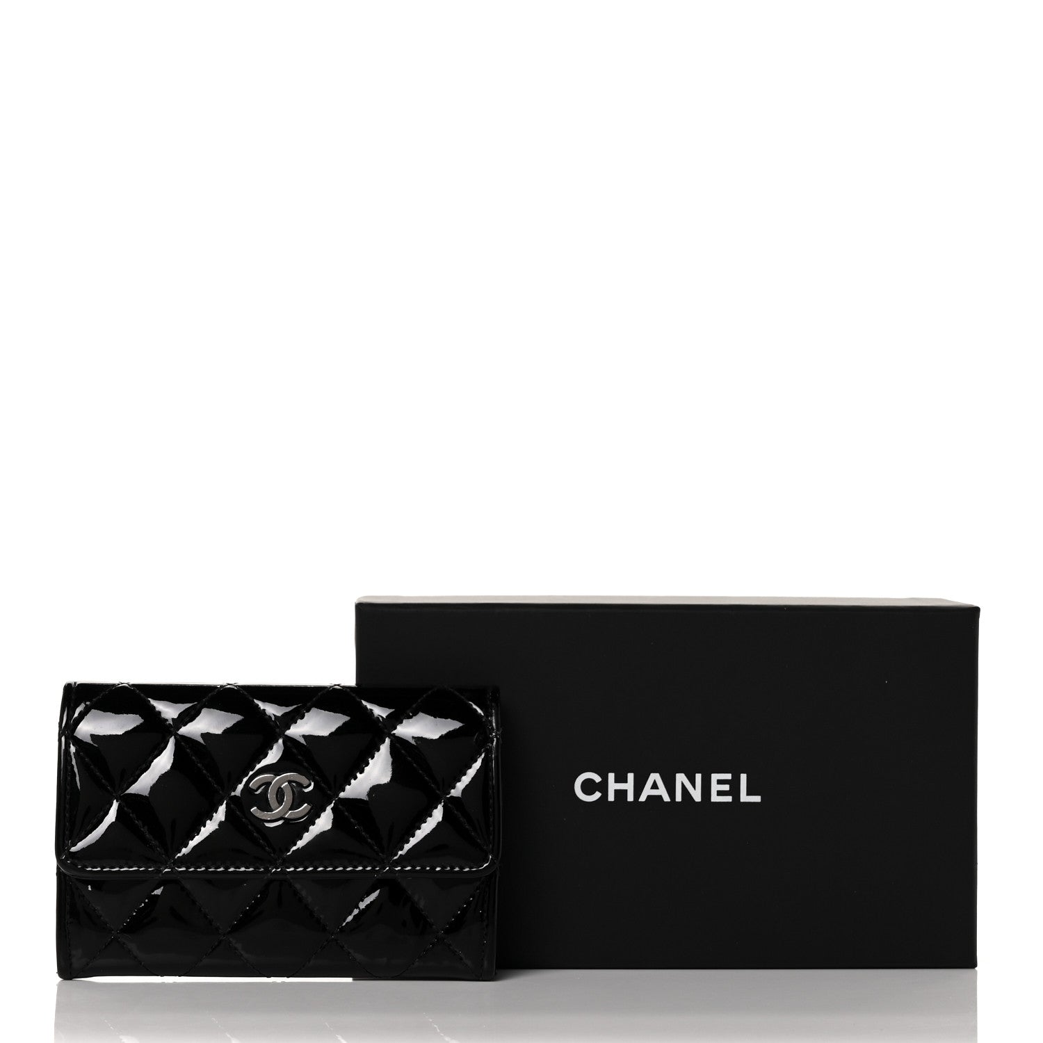 Chanel Patent Quilted Flap Card Holder Black 11 of 11