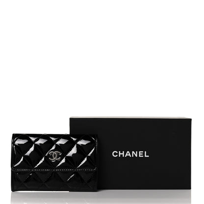 Chanel Patent Quilted Flap Card Holder Black 11 of 11