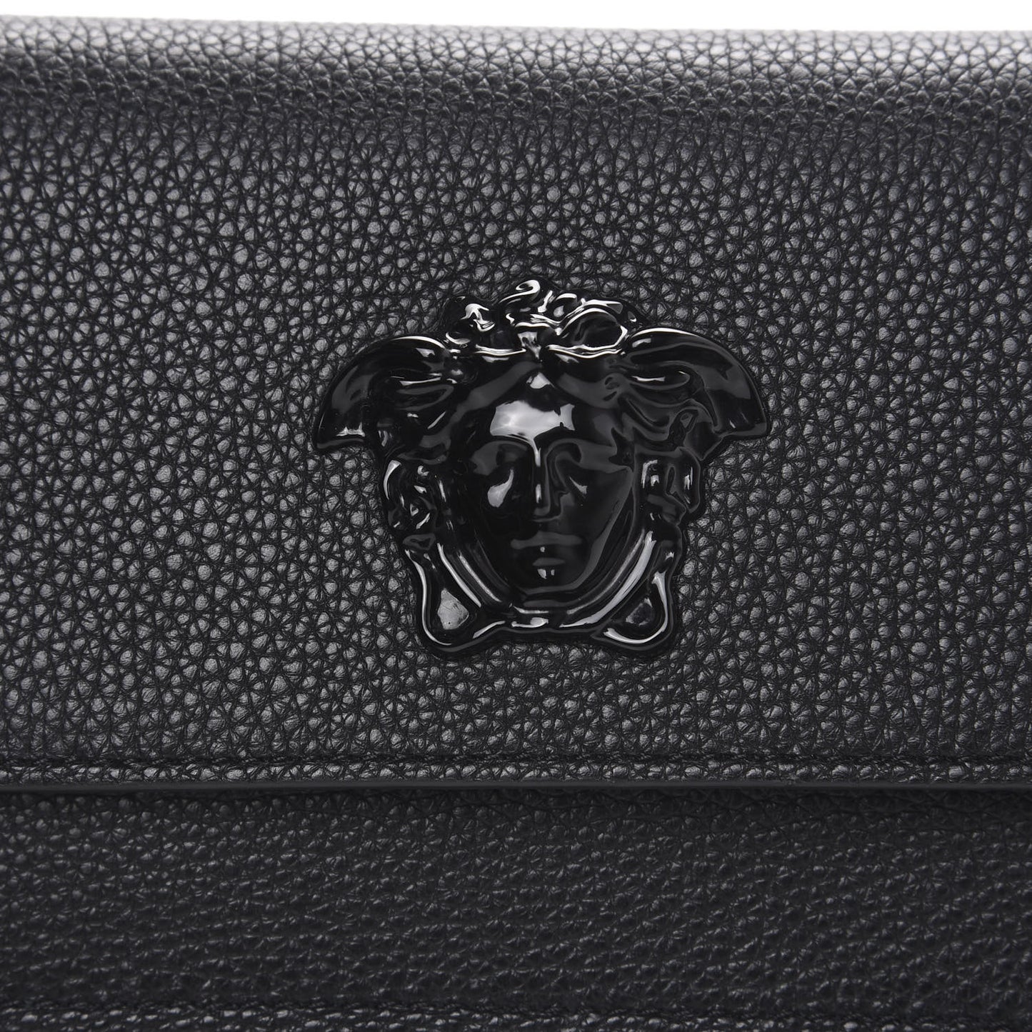 Grained Calfskin Palazzo Chain Evening Bag Black