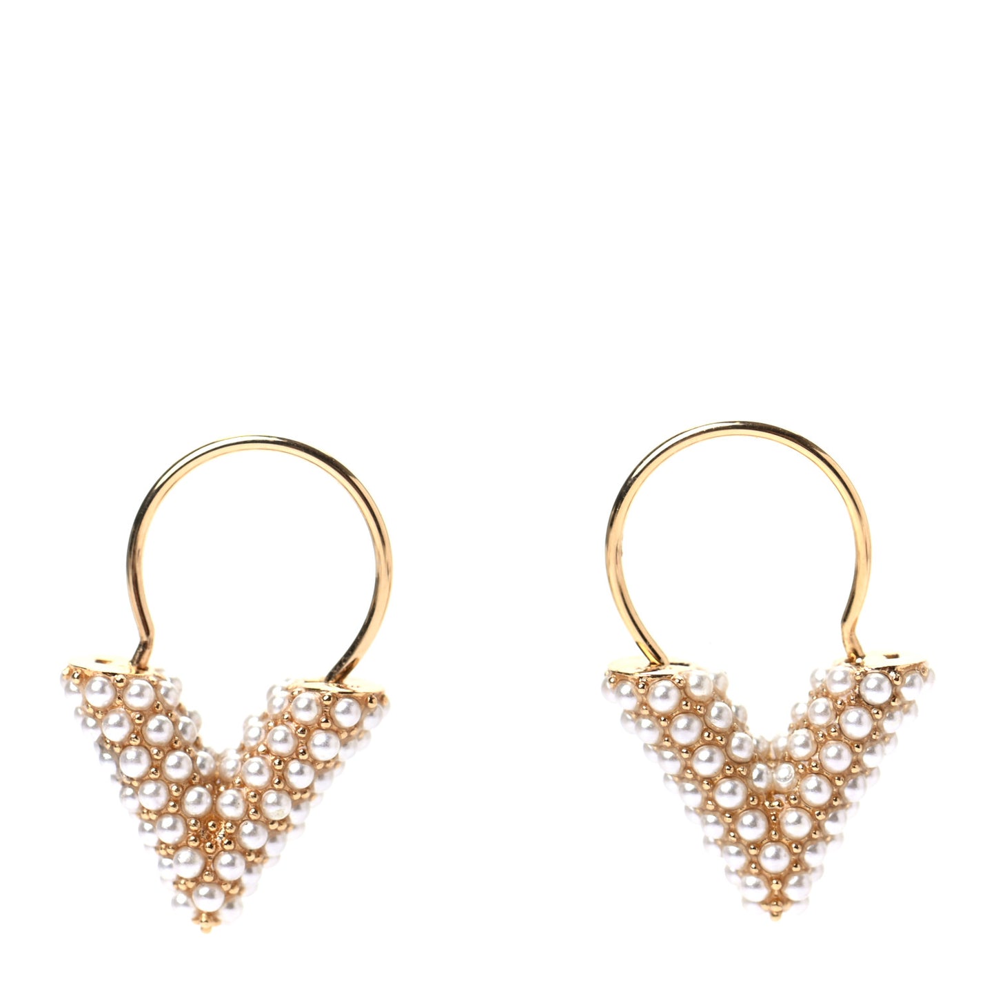 Brass Essential V Hoop Earrings Gold