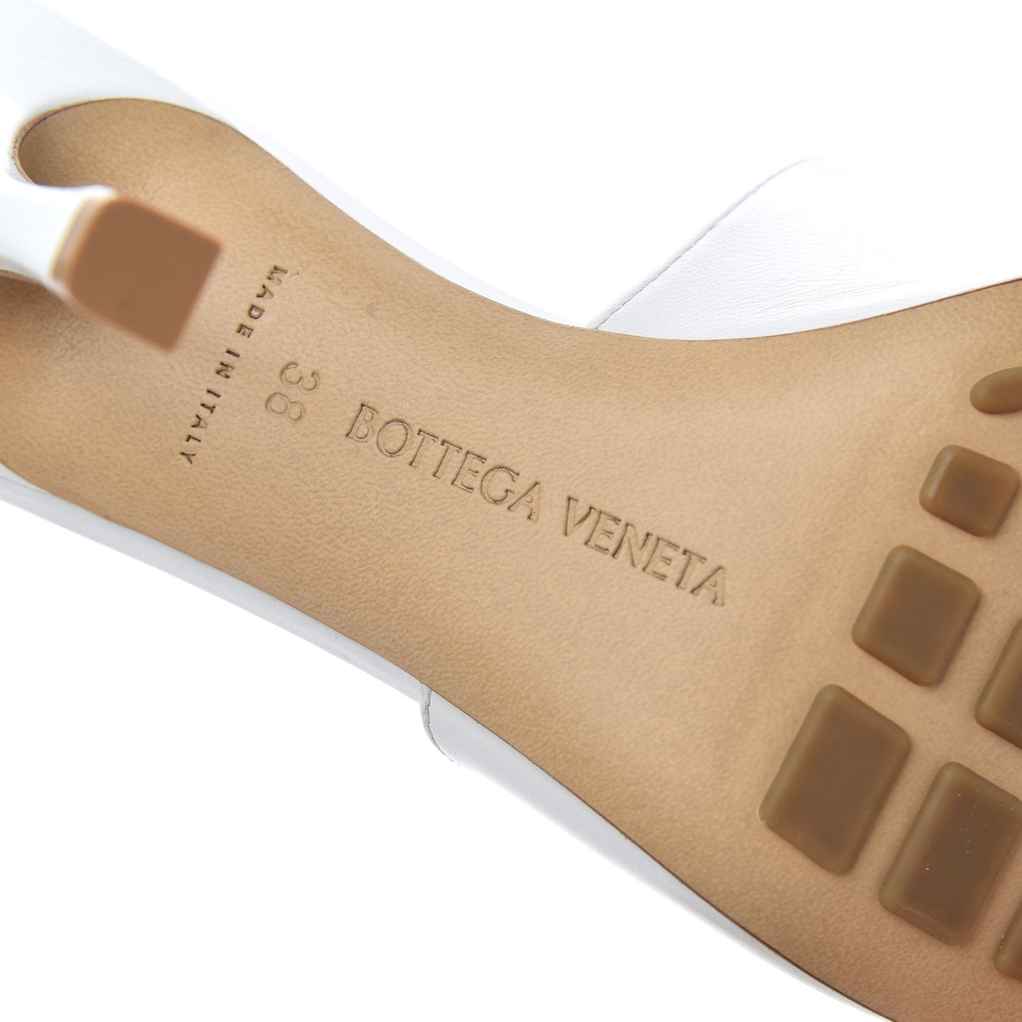 Lambskin Stretch Mule Sandals 38 Optic White