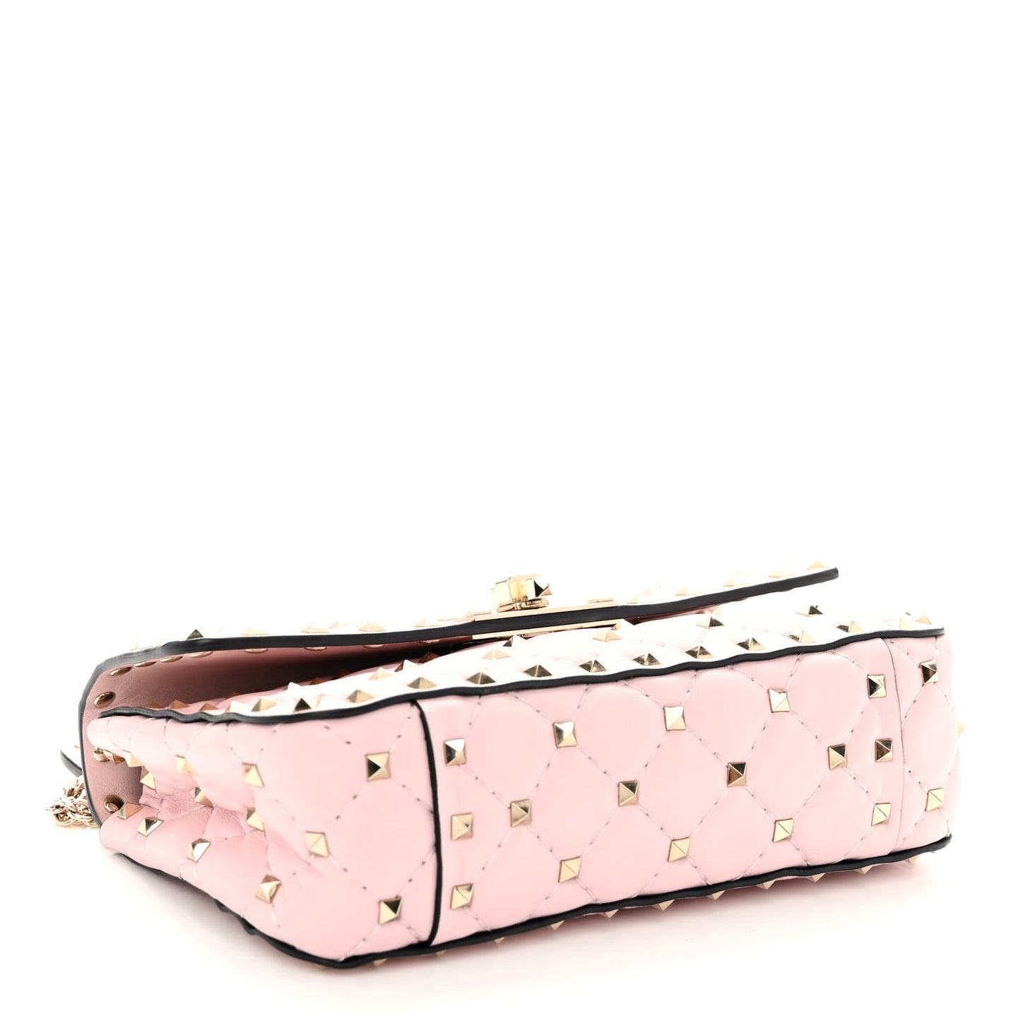 Nappa Small Rockstud Spike Shoulder Bag Water Rose