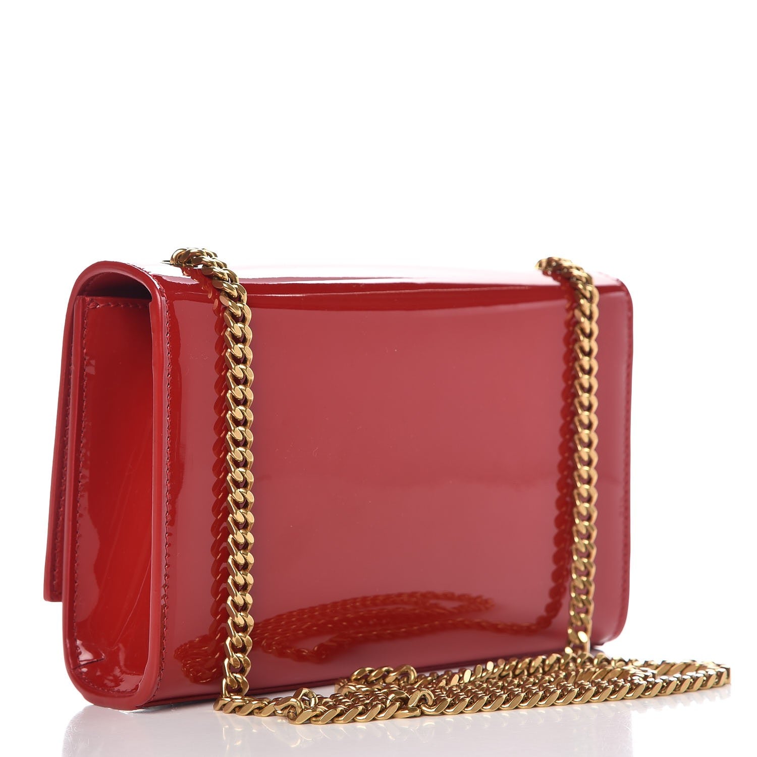 Saint Laurent Patent Small Monogram Kate Satchel Red 3 of 7