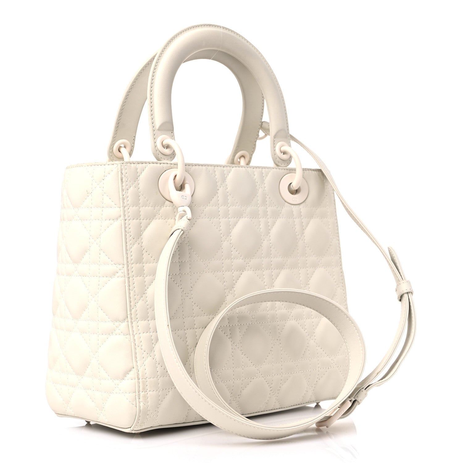 Christian Dior Ultra Matte Calfskin Cannage Medium Lady Dior Latte 3 of 20