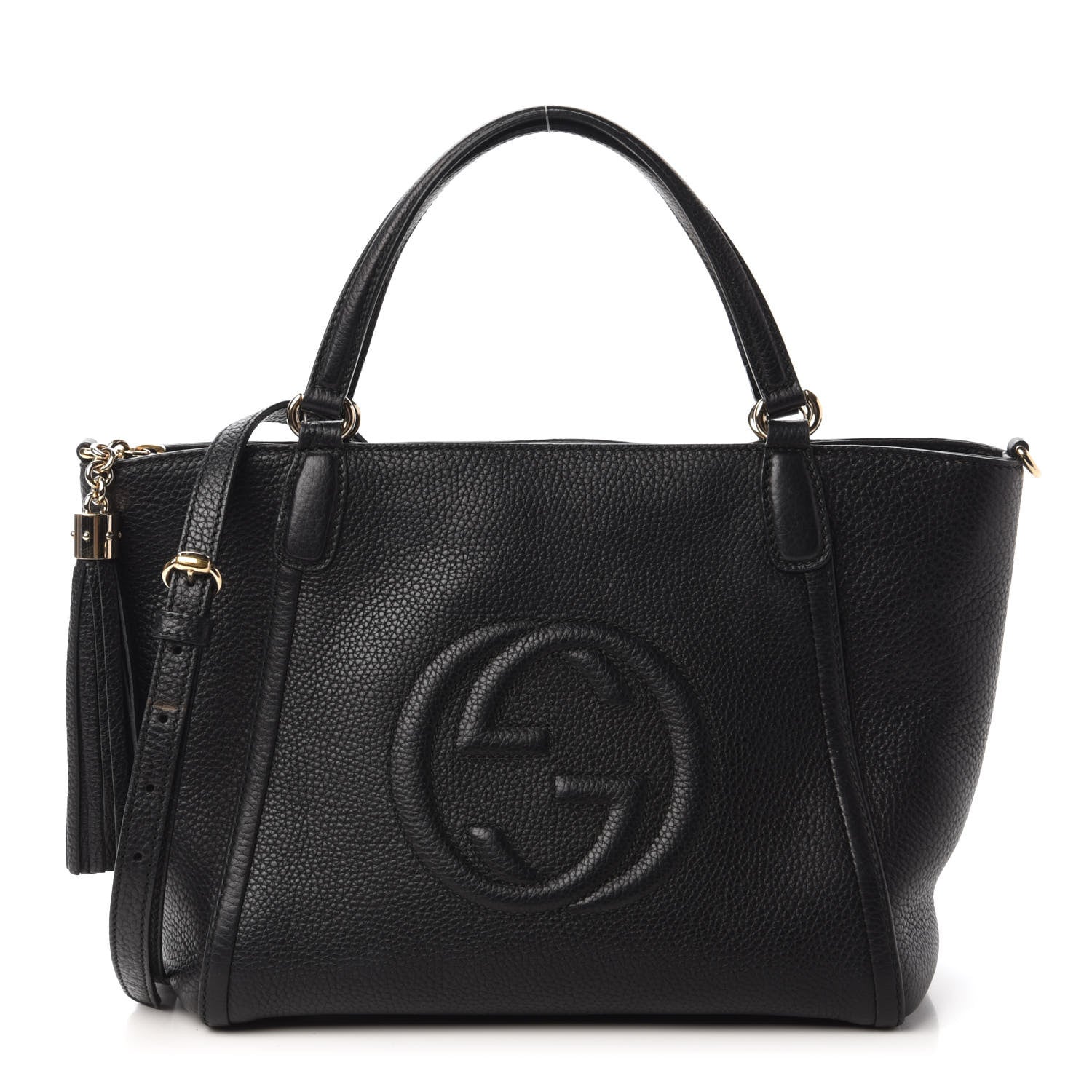 Gucci Pebbled Calfskin Small Soho Top Handle Bag Black 1 of 11