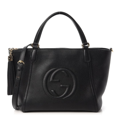 Gucci Pebbled Calfskin Small Soho Top Handle Bag Black 1 of 11