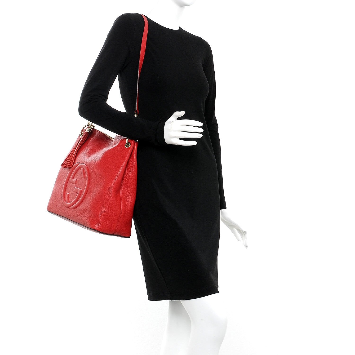 Gucci Pebbled Calfskin Large Soho Hobo Tabasco Red 2 of 8