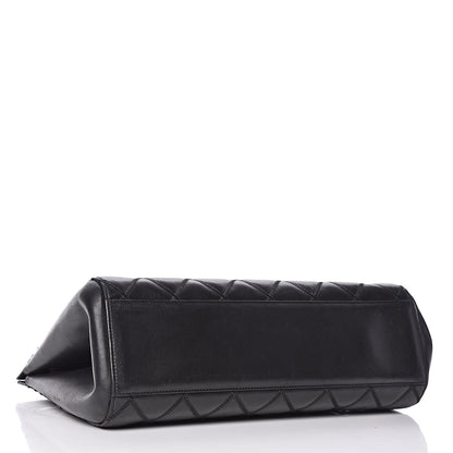 Chanel Lambskin Double Stitch Quilted Tote Black 4 of 13