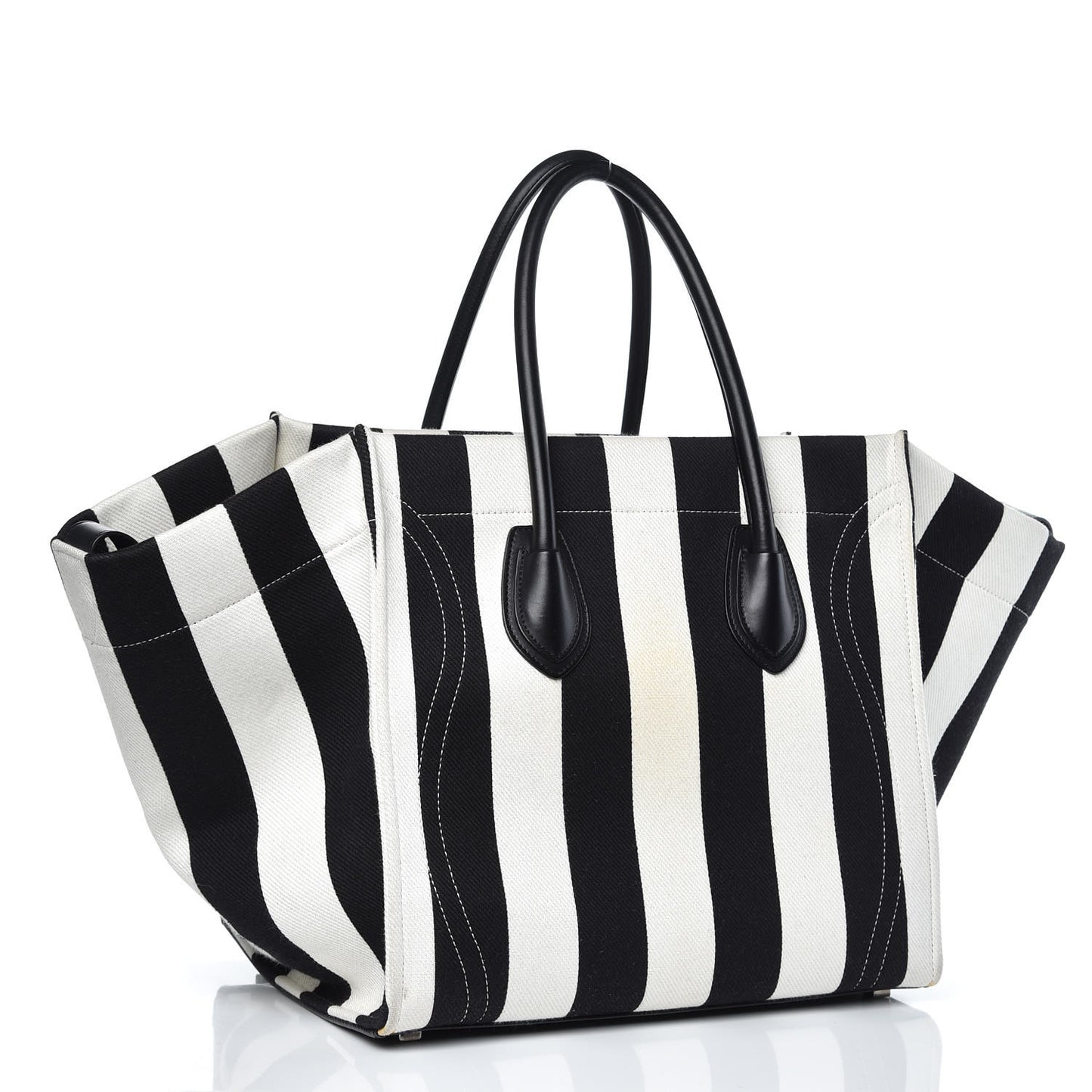 Cotton Canvas Striped Medium Phantom Luggage White Black