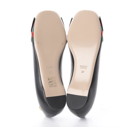 Gucci Calfskin Web Ballerina Flat 37 Black 5 of 7