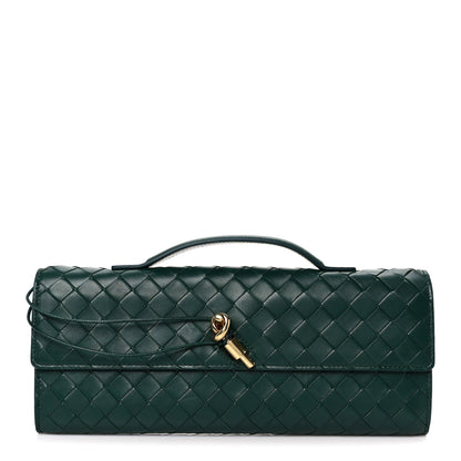 Bottega Veneta Nappa Intrecciato Long Andiamo Top Handle Clutch Emerald Green 1 of 11