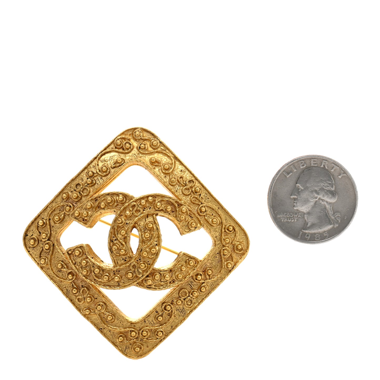 CC Square Brooch Gold