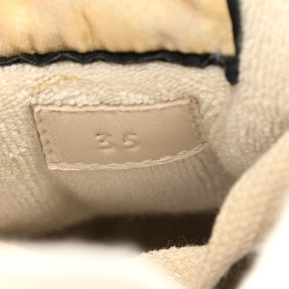 Gucci Nylon Nubuck Web Womens Screener Sneakers 35 Mystic White Dusty Milk 8 of 9