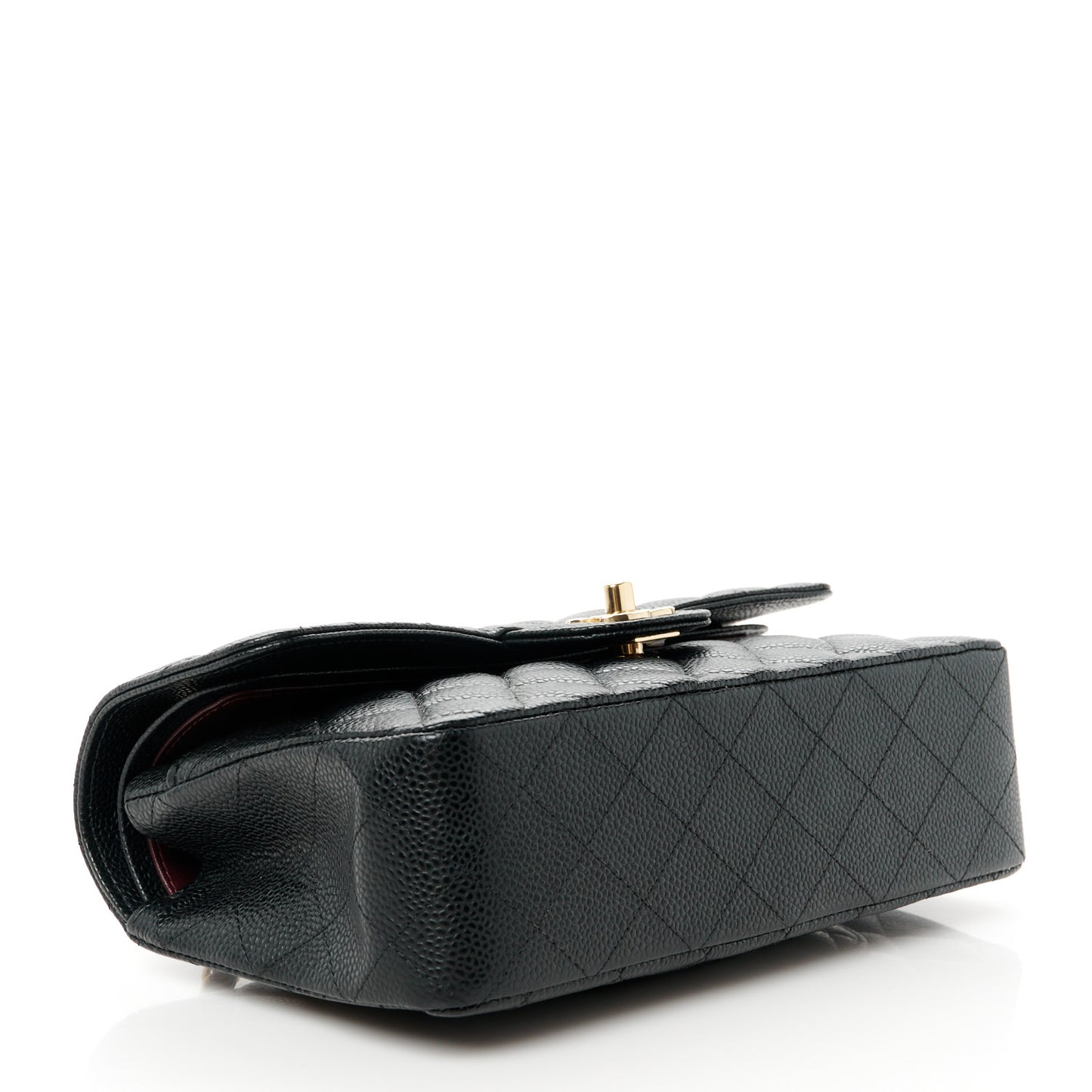 Caviar Quilted Small Double Flap Black