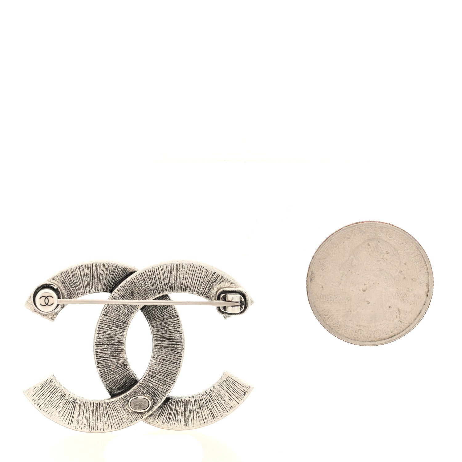Chanel Ruthenium Twisted CC Brooch Silver 2 of 4
